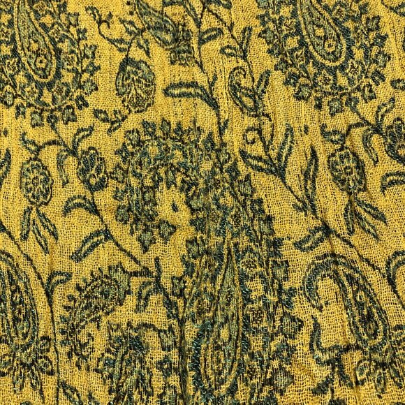 Mustard Yellow Paisley Print Scarf - Picture 7 of 12